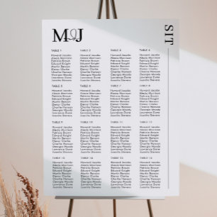 Minimal Black White Wedding Seating Chart MADDY