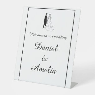 Minimal Black White Wedding Welcome Sign