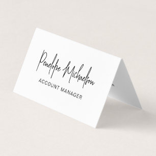 Minimal Black with Modern Lettering and QR Code Business Card