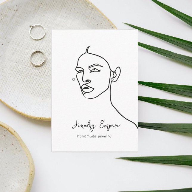 Minimal Black Woman Earning Holder Business Card (Creator Uploaded)