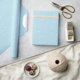 Minimal Blue Christmas Wrapping Paper 