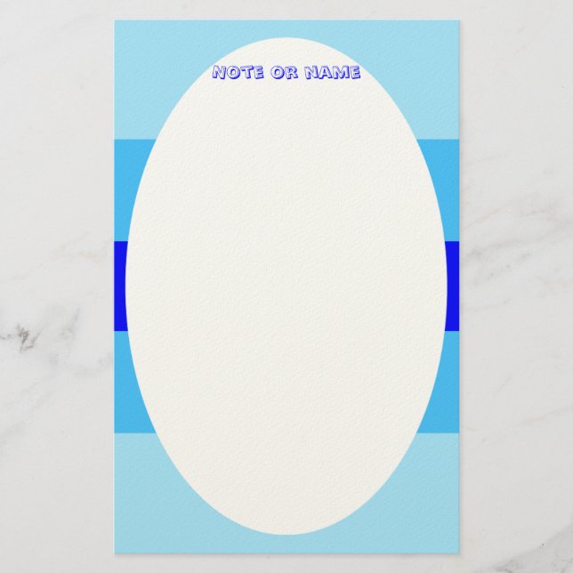 Minimal Blue Circle Stationery Paper (Front)