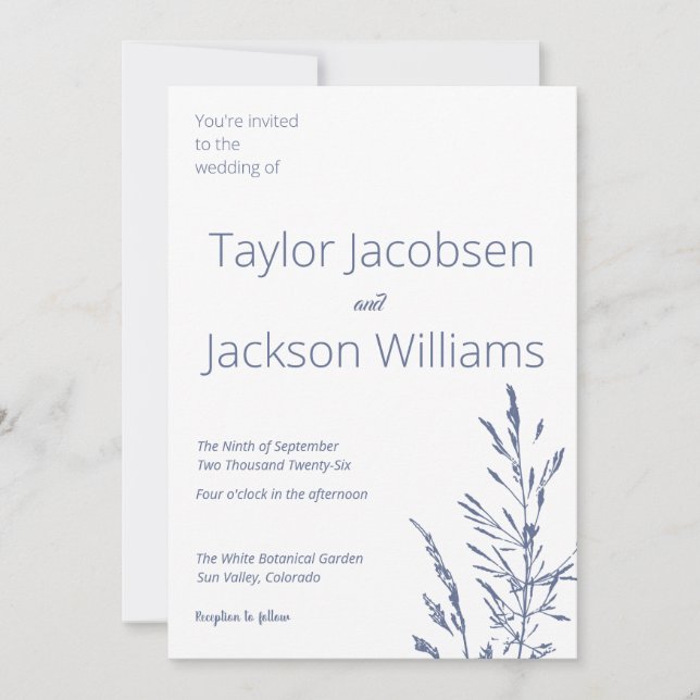 Minimal Blue Coastal Invitation (Front)