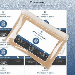 Minimal Blue Dot QR Code Large Product Label