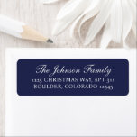 Minimal Blue Elegant Christmas Return Address Return Address Label<br><div class="desc">Elegant Christmas return address label featuring a simple and modern design with your family name in a script font and your return address in a serif font.</div>