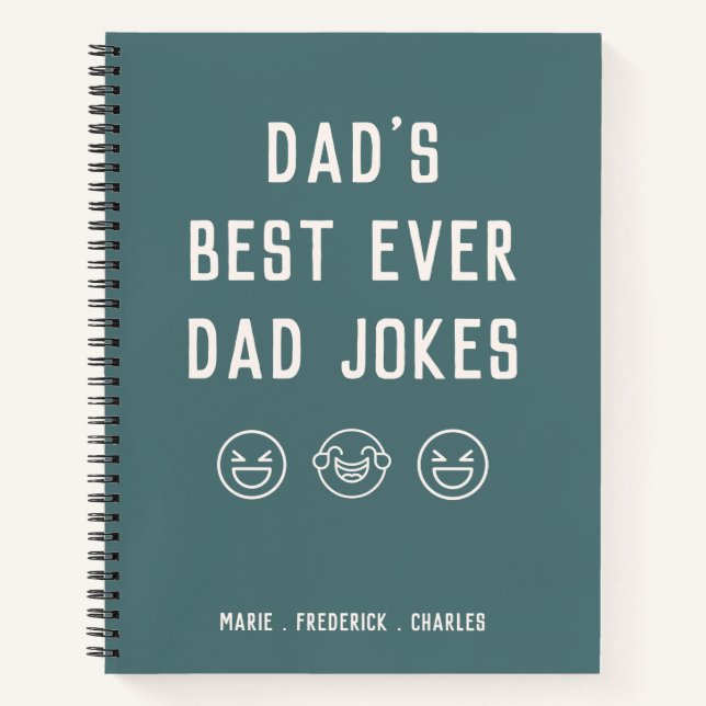 Minimal Blue Father's Day Dad Jokes Personalised Notebook (Front)