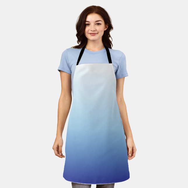 Minimal Blue Gradient Background  Apron (Worn)