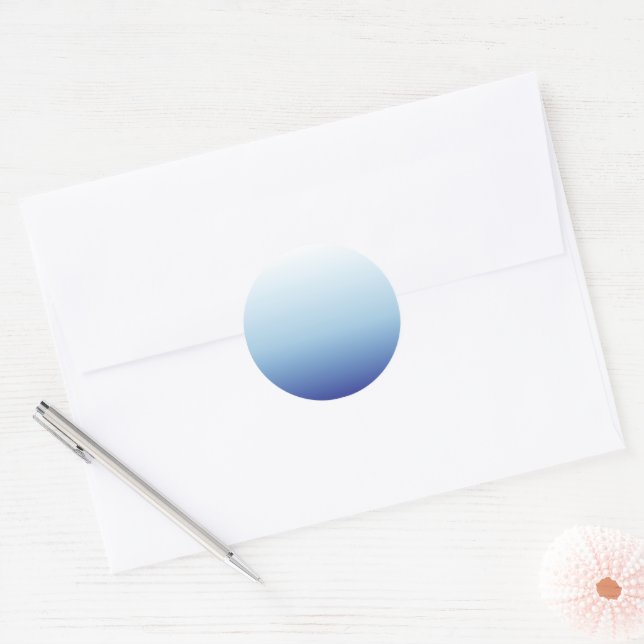 Minimal Blue Gradient Background  Classic Round Sticker (Envelope)