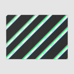 Minimal Blue Green Black Large Stripe Japan Text Tissue Paper
