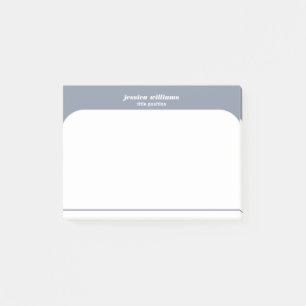 Minimal Blue-grey and White Custom Name Post-it Notes