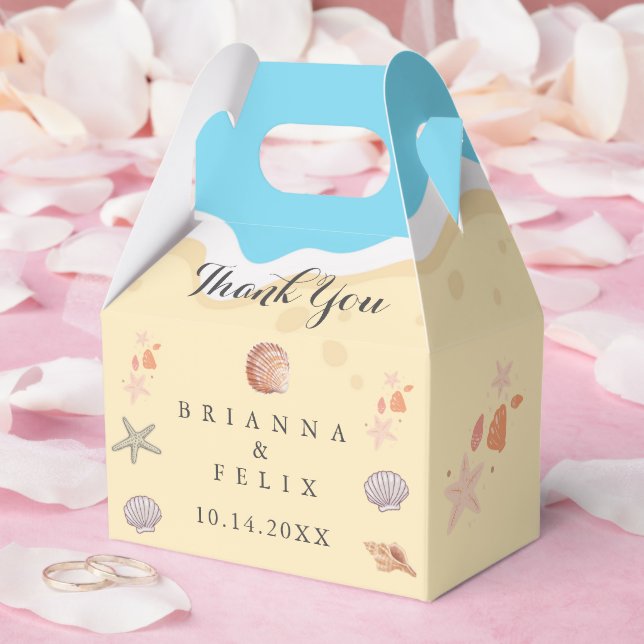 Minimal Blue Ocean Summer Wedding Favour Box (Wedding)