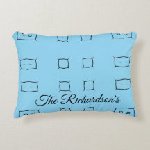Minimal Blue Personalised Geometric Simple Bedding