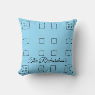 Minimal Blue Personalized Geometric Simple Bedding Cushion