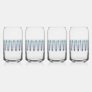 Minimal Blue Retro Inspired Can Glass