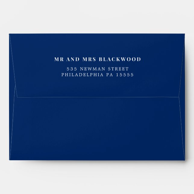 Minimal Blue Return Address Envelope (Back (Top Flap))