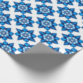 ❄ Minimal Blue Snowflake Winter Design ❄ Wrapping Paper