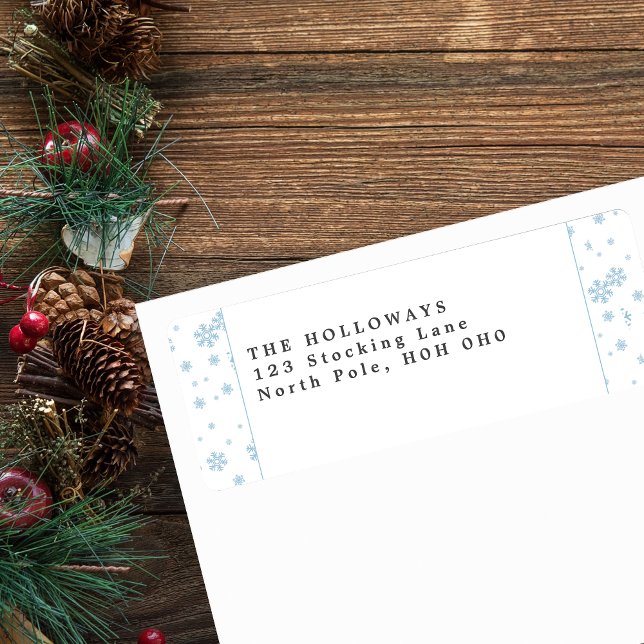 Minimal Blue Snowflakes Return Address Labels (Creator Uploaded)