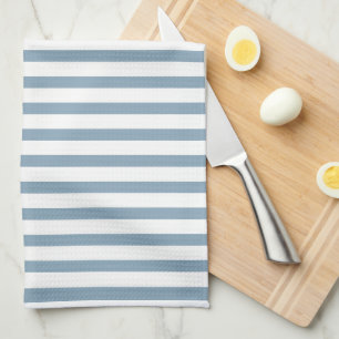 Minimal Blue Stripes Modern Pattern Design Tea Towel