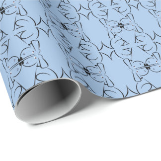 Minimal Blue Symmetry Pattern | Abstract Animal Wrapping Paper