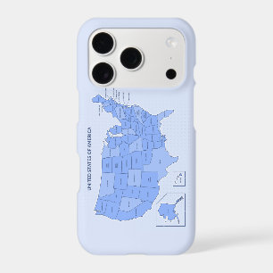 Minimal Blue United States Map Illustration