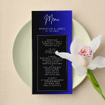 Minimal Blue Wedding Menu Card<br><div class="desc">"Blue Wedding Menu Cards" are cards used at a wedding that are designed with a blue colour theme. Menu cards are typically placed at each table setting during a wedding reception to inform guests about the food and beverage options that will be served during the meal. Incorporating a specific colour...</div>