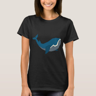 minimal, blue, whale, wild animal, water, sea T-Shirt