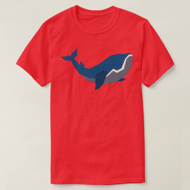 minimal blue whale wild animal water sea T-Shirt (Design Front)