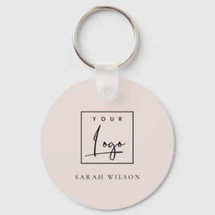 Minimal Blush Custom Promotional Business Logo Key Ring