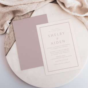Minimal Blush Elegant Modern Wedding Invitation