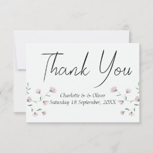 Minimal Blush Floral All In One Wedding Invitation