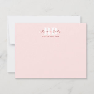 Minimal Blush Pink Monogrammed Card