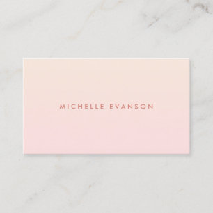 Minimal Blush Pink Peach Gradient Chic Business Card