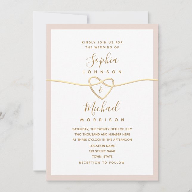 Minimal Blush Pink Wedding Invitation (Front)