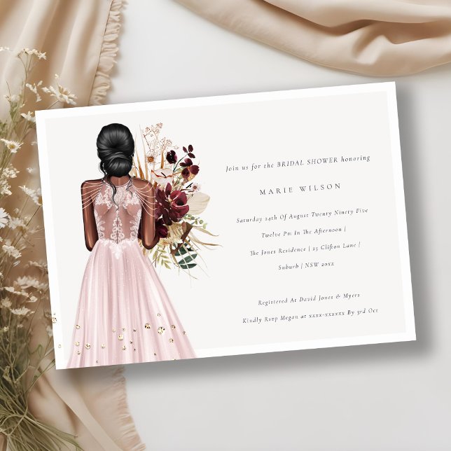 Minimal Blush Wedding Gown Bridal Shower Invite (Creator Uploaded)