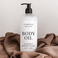 Minimal Body Oil 4 OZ Cosmetic Bottle Wrap Around
