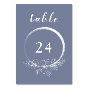 Minimal Bohemian Blue Table Number Card