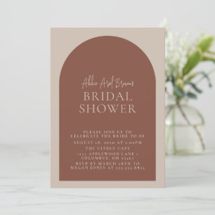 Minimal Boho Arch Script Text Bridal Shower  Invitation