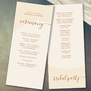Minimal Boho Autumn Tone Wedding Program