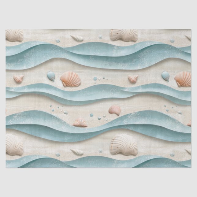 Minimal Boho Beach Pattern Tissue Paper (Front)