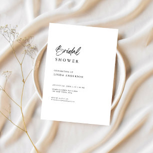 Minimal Boho Black & White Bridal Shower Invitation
