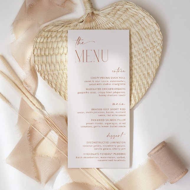 Minimal Boho, Bohemian, Modern, Bridal Shower Menu (Creator Uploaded)