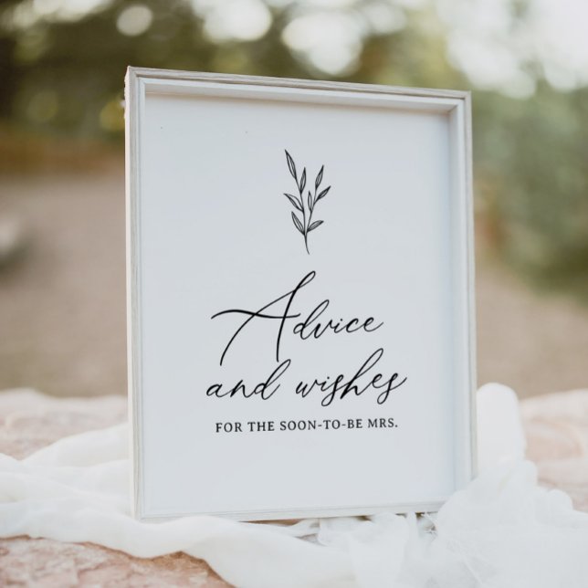 Minimal Boho Bridal Shower Advice and Wishes Sign (Creator Uploaded)