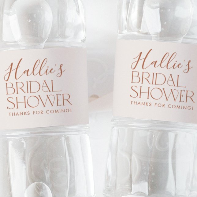 Minimal Boho Bridal Shower Neutral Water Bottle Label (Minimal Boho Bridal Shower Water Bottle Labels)