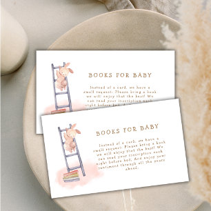 Minimal Boho Bunny Stars Books For Baby Shower Enclosure Card