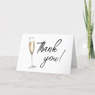 Minimal Boho Champagne Brunch Bubbly Baby Shower Thank You Card