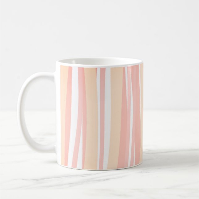 Minimal Boho Chic Soft Pink Abstract Lines  Coffee Mug (Left)
