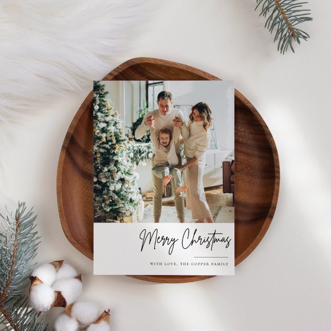 Minimal Boho Christmas Photo Card (Creator Uploaded)