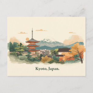 Minimal Boho Kyoto Japan Travel Postcard