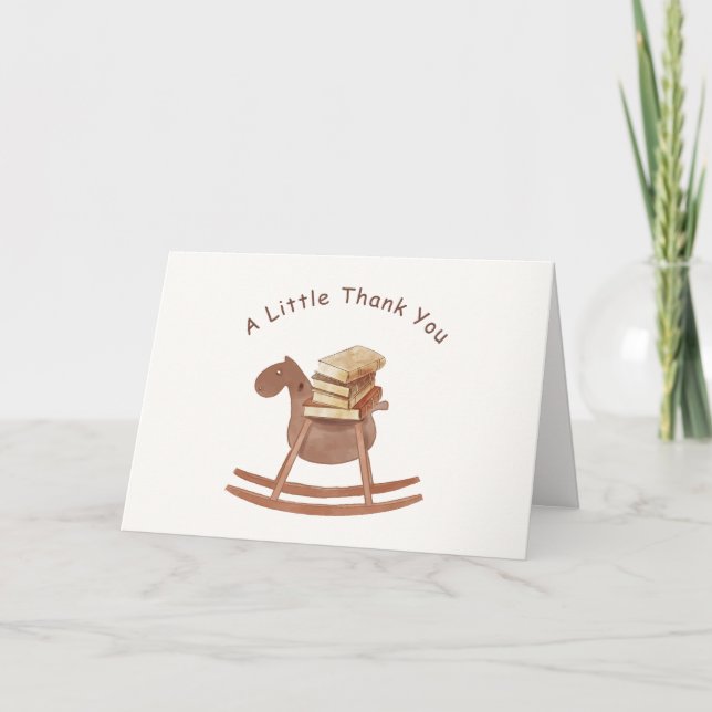 Minimal Boho New Chapter Storybook Baby Shower Thank You Card (Front)