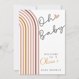 Minimal Boho Rainbow Baby Shower sign Invitation